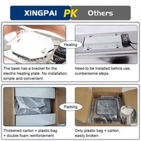 XINGPAI Réchaud rectangulaire doré de luxe en acier inoxydable pour hôtels et restaurants, chauffe-plats de buffet