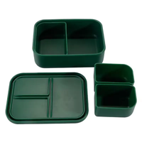 Produits certifiés pour bébés Boîte à lunch rectangulaire en silicone sans Bpa, ensemble d'assiettes en silicone pour bébé