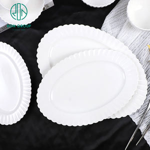 <span class=keywords><strong>Vajilla</strong></span> ovalada de porcelana blanca de <span class=keywords><strong>melamina</strong></span> al por mayor, plato de servicio de comida de 10/12/14 pulgadas para restaurante, <span class=keywords><strong>vajilla</strong></span> de hospitalidad - Product Image 1