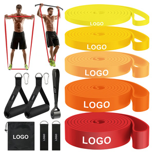 Ensemble de bandes de résistance avec logo personnalisé, 5 niveaux, avec sac de transport pour l'exercice, adultes, équipement portable de yoga, pilates, gym, entraînement - Product Image 1