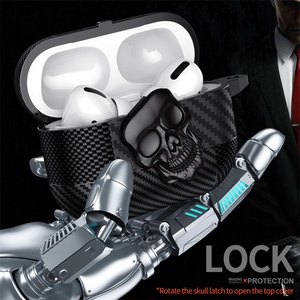 एयरपॉड्स के लिए रचनात्मक रोटेट धातु खोपड़ी स्विच इयरफ़ोन केस 4 <span class=keywords><strong>3</strong></span> <span class=keywords><strong>2</strong></span> 1/प्रो <span class=keywords><strong>3</strong></span> कार्बन फाइबर टीपीयू सुरक्षात्मक कवर - Product Image 6