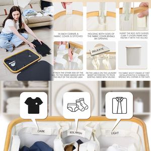 Customizable Capacity <b>Foldable</b> Detachable <b>Laundry</b> Hamper Custom Logo OEM Brand Customizable Size Oxford Cloth <b>Laundry</b> <b>Basket</b> - Product Image 5