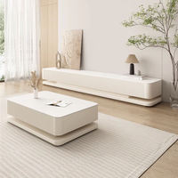 Meuble TV moderne, luxe léger, simple, ensemble de table basse, dalle de roche blanche, unité TV en métal, meubles de salon, table centrale
