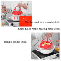 Panier de cuisson vapeur pliable en silicone de qualité alimentaire pour légumes et aliments