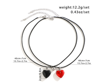 Saint Valentin Wish Stone Couple Collier Bijoux Amour Coeur Pendentif Collier Assorti pour les Amoureux