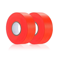 Ruban de marquage forestier en PVC vinyle néon orange-rouge de 75 mm x 30 m x 0,09 mm pour l'hiver