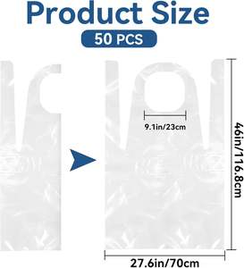 Fábrica al por mayor 72x117cm delantal de protección desechable a prueba de aceite impermeable PE HDPE plástico para aplicación de alimentos en salas limpias - Product Image 2