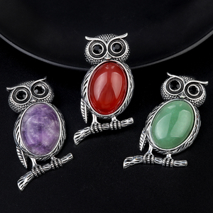 Tinh Thể Tự Nhiên Năng Lượng Chữa Bệnh Thạch Anh Tím <span class=keywords><strong>Owl</strong></span> Trâm Thủ Công Trang Trí Động Vật Đồ Trang Sức Quà Tặng Ý Tưởng - Product Image 2