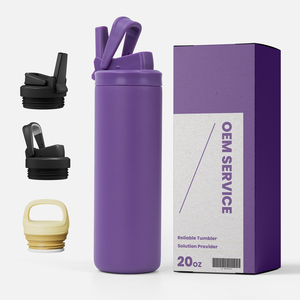 Borraccia Sportiva in Acciaio Inox a Doppia Parete con Isolamento Sottovuoto 12oz/22oz/24oz/32oz, Bicchieri da Viaggio Ecologici con Coperchi Termici - Product Image 3