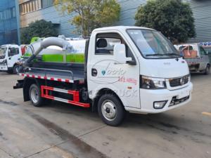 6 Wheel Dongfeng 3CBM Septic Vacuum Truck, Small Body Can Enter Basement, Professional Septic Tank Cleaning Equipment For Sale - Product Image 3