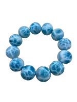 Perles de Larimar Naturelles Dominicaines, Collier de Perles Rondes Bleues, Pierres Précieuses en Vrac pour la Fabrication de Bijoux, Vente en Gros