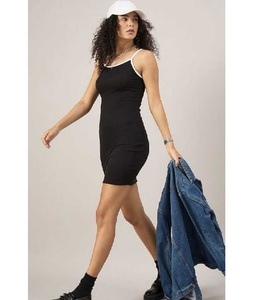 เดรสผ้าฝ้ายยืดทรงบอดี้คอนแบบไม่สมมาตรสำหรับผู้หญิง เนื้อผ้านุ่ม ระบายอากาศได้ดี เหมาะสำหรับใส่ลำลอง งานปาร์ตี้ ฤดูร้อน กิจกรรมกลางแจ้ง และงานกลางคืน - Product Image 2