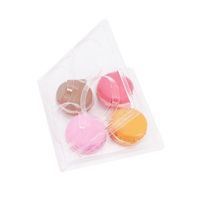 Boîte de Macaron blister à 4 compartiments, emballage en plastique, plateau d'insertion de Macaron avec couvercle, vente en gros