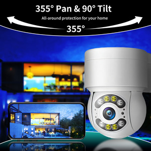 Caméra de surveillance extérieure Tuya 360 degrés étanche 4MP en mode couleur avec interphone vocal et stockage cloud - Product Image 5