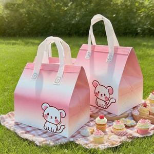 Ice Takeaway Custom Logo Disposable Aluminum Foil Non Woven <b>Cooler</b> Bag Small Cold Hot Drinks Food Delivery Thermal Insulated Bag - Product Image 3