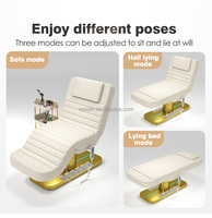 MOOLIN Mobilier de Salon de Beauté : Table de Massage Électrique Incurvée pour Soins du Visage et Extensions de Cils, Fauteuil Esthétique Inclinable à 3 Moteurs
