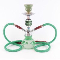 Ensemble de chicha arabe transfrontalier complet avec deux tuyaux, base métallique et bol en verre dépoli à motif chameau ; Chicha la plus vendue