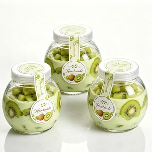 Nouveaux pots en verre en forme de boule pour yaourt glacé, 120 ml et 180 ml, avec couvercles en plastique hermétiques - Product Image 2