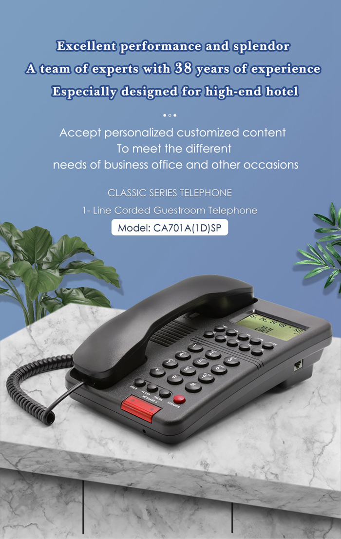Cotell Classical Appearance And Unique Experience Caller ID Telephone Office Desktop Phone Customizable Content Business Phone