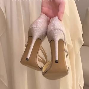 Sandales à talons hauts pour femme, modèle 2026, style socialite française, design unique, à strass, talon aiguille, magnifiques et élégantes, idéales pour l'été et assorties aux robes. - Product Image 4