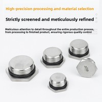 Bouchon hexagonal en acier inoxydable SS304, étanche, fileté, pour trou de vis de bouchon d'arrêt d'huile hydraulique, vente en gros pour boîtier