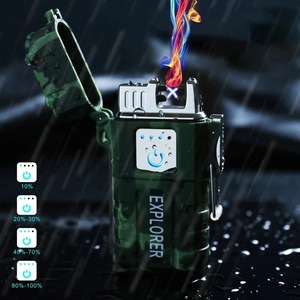 Briquet électrique étanche sans flamme briquet à faisceau plasma à double arc USB rechargeable coupe-vent sans allume-cigare au butane - Product Image 1