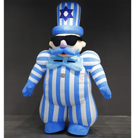 Costume de mascotte de clown à grosse moustache pour adulte, gonflable, bleu, design personnalisé, unisexe, pour promotion de carnaval