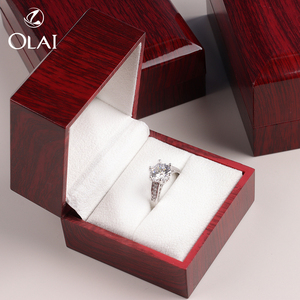 Bán buôn đồ trang sức lật gỗ nhựa hiển thị đám cưới Hộp nhẫn với ánh sáng <span class=keywords><strong>LED</strong></span> - Product Image 3