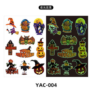 Tatuajes Temporales Fluorescentes de Halloween, Resistentes al Agua, Ecológicos, de Papel, para Niños, para Cara y Cuerpo - Product Image 5