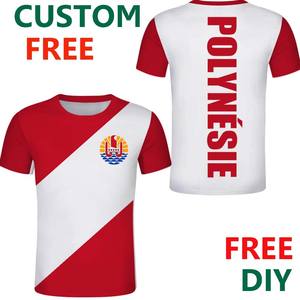 Polynésie française <span class=keywords><strong>drapeau</strong></span> personnalisé gratuit armoiries t-shirt tahitien hommes emblème T-Shirts livraison directe hommes été décontracté hauts - Product Image 2