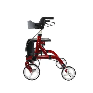 Light Weight Mobility Seat Outdoor Folding 4 Wheel Rollator