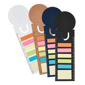 Ensemble de notes autocollantes mignonnes avec logo personnalisé, cadeau promotionnel, marque-page en bambou et règle autocollante - Product Image 4