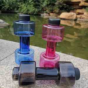 Manufacturer Direct Supply Print Logo Cross-Border <b>Dumbbell</b> Water Cup Fitness Sports Plastic Cup PET Creative <b>Dumbbell</b> Bottle - Product Image 6