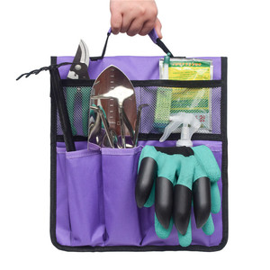 Garden <b>Tool</b> Storage Bag With 10-14 Pockets <b>Top</b> Handle Suspension Design For Outdoor Gardening Use - Product Image 2