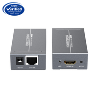 Adaptor ekstensi HDMI 1080P 60Hz, dengan kabel Lan tunggal jangkauan 60M HDCP1.4 mendukung pemisah & konverter Video