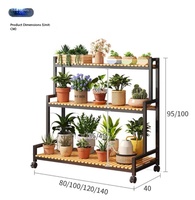 Support de plante en métal réglable de haute qualité et robuste, adapté aux magasins commerciaux et à la présentation à domicile.