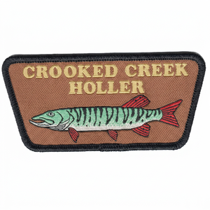 Parche Termoadhesivo 3D en Relieve de Crooked Creek Holler Fish, de Fieltro No Tejido, Regalo para Bolsos y Zapatos - Product Image 1