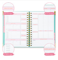 Carnet de notes personnalisé avec reliure Wire-O, estampage à chaud dorée, agenda mensuel, impression personnalisée, couverture souple A5 A6 B5 B6, agenda mensuel