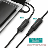 Câble d'extension USB 3.0 mâle vers femelle 5M 10M avec port d'alimentation externe, transfert de données haute vitesse pour périphériques informatiques