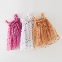 Robe d'été pour enfants INS, nouvelle robe à bretelles pour filles, robe à pois, jupe en gaze douce, robe de princesse pour enfants, vente en gros