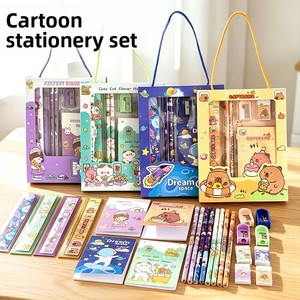 Juego de 6 Piezas de Papelería con Diseño de Capibara de Dibujos Animados, Borrador Kawaii, Sacapuntas, Útiles Escolares para Niños y Estudiantes - Product Image 3