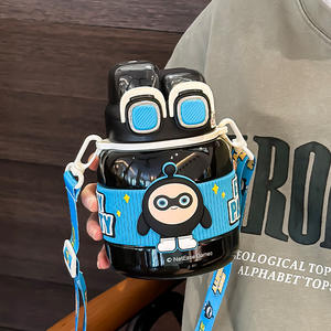 Bouteille d'eau isotherme Egg Party Kids, grande forme de gourde, avec paille et ouverture pour boire directement, pour enfants de 4 ans et plus, été 2024 - Product Image 3