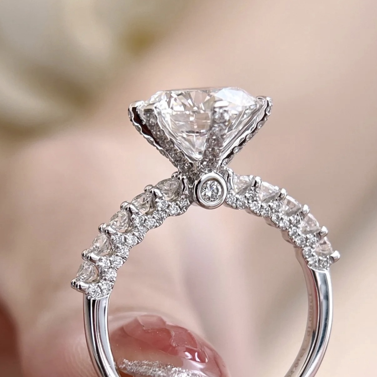 Platinum Jewelry Ring PT950 18K White Gold Engagement Ring