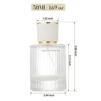 Flacons de parfum de voyage rechargeables 30ml 50ml, atomiseurs en verre côtelé vides pour échantillons avec capuchon blanc
