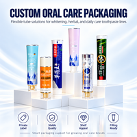 Tubes de dentifrice en aluminium et plastique de 50 ml, compressibles, avec bouchon à vis, logo personnalisé imprimé UV, emballage pour soins bucco-dentaires en vrac