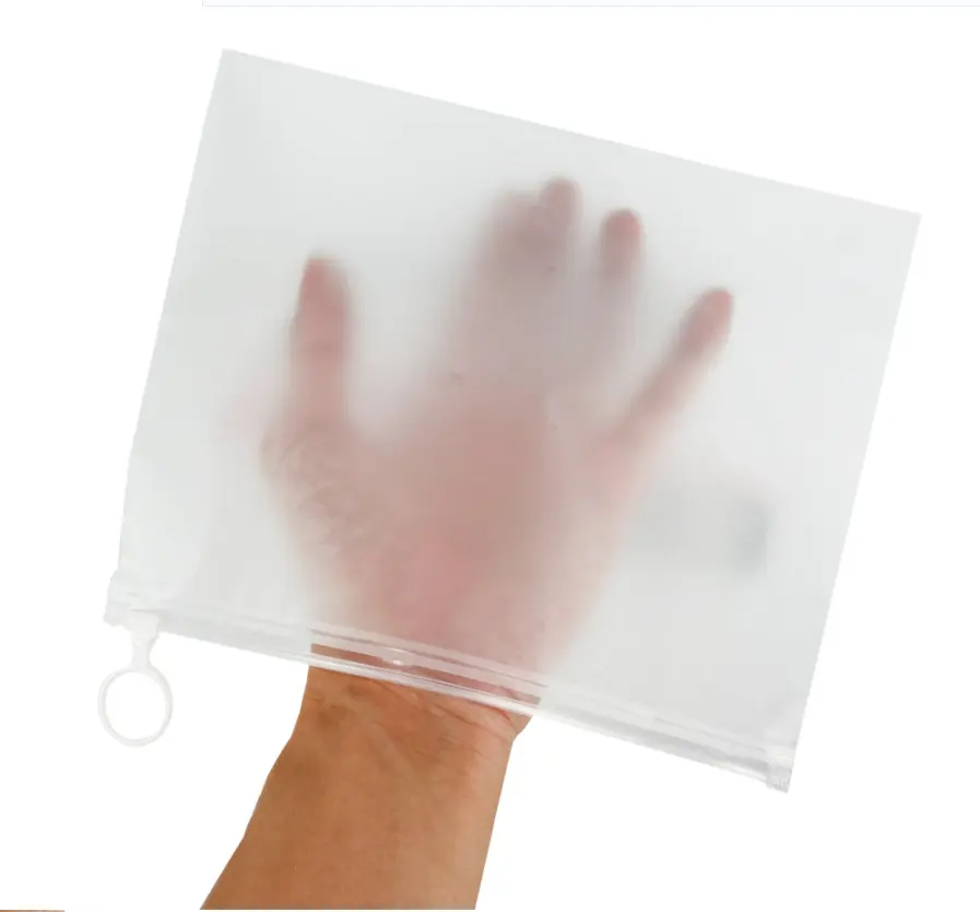 Матовый пластиковый пакет с молнией из майлара с принтом логотипа на заказ, пакет с застежкой-молнией для одежды с кольцом