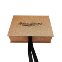 Boîte d'emballage magnétique en carton de luxe avec logo personnalisé, en papier pailleté, pour perruques et extensions capillaires, vente en gros