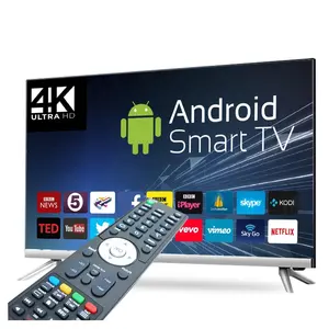 Melhor Preço 4K Guangzhou Fábrica de Televisão de tela plana LCD hd ultra 65 55 50 43 32 32 em polegadas UHD inteligente Android polegadas LED TV