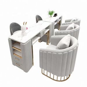 <b>Nail</b> Salon Furniture Set Modern Scandinavian-Style Single/Double-Seater Metal <b>Nail</b> Station-Durable <b>Nail</b> Table Bedroom Hospital - Product Image 5