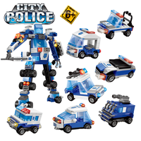 Juego de Bloques de Construcción Educativos Inteligentes de Plástico ABS a Escala 1:32, 6 en 1, Modelo de Coche para Armar, Juguete Unisex para Niños de 5 a 7 Años